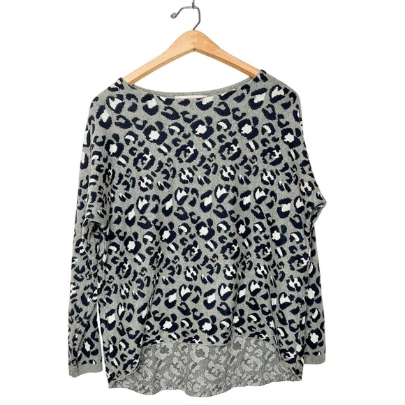 Ann Taylor‎ LOFT Neutral Leopard Animal Print High Low Knit Sweater Top Small S - Picture 1 of 9